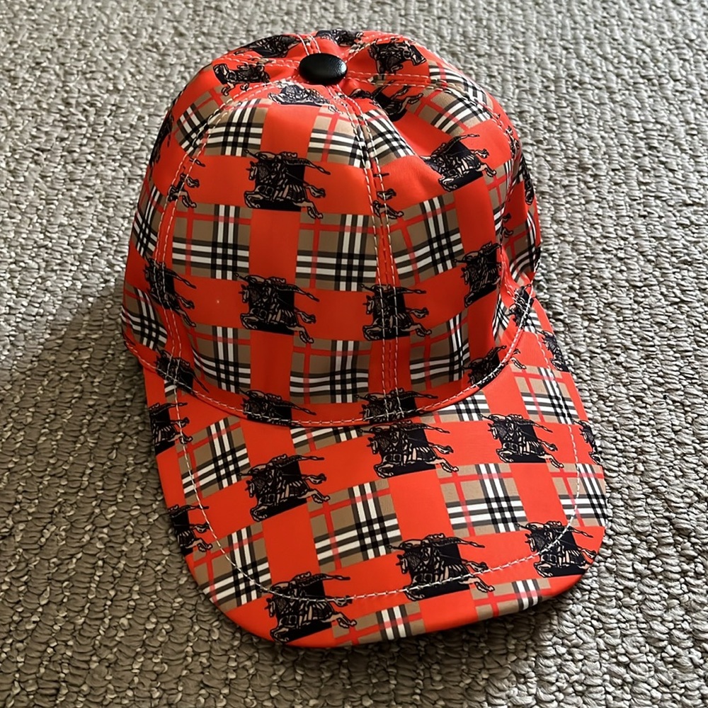 Orange cap, vintage Burberry